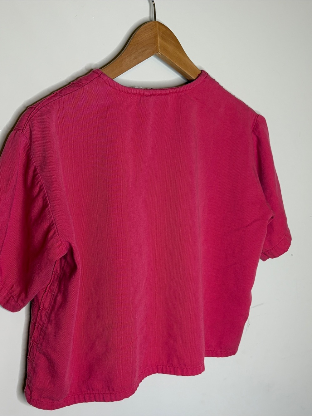 Aegean Cotton Modal Short Sleeve Top in Raspberry Pink - Picture 4 of 8